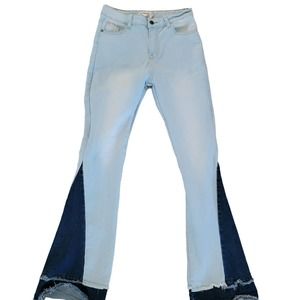 Celebrity Ace color block split hem bell bottom wide leg‎ jeans size 9 /29